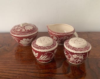 A collection of Vernon Kilns Hawaiian Flower Ceramics, 1930s