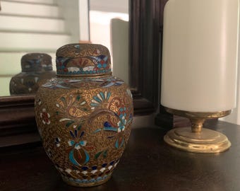Chinese Lidded Cloisonné Enamel Jar