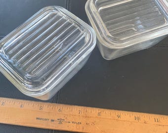 Two Stackable Pyrex Glass Dishes