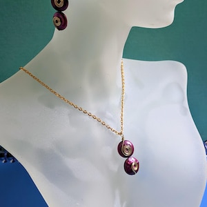 Mother of pearl matching earrings and necklace set