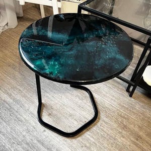 Geode Epoxy Resin Coffee Table: Handmade Agate Accent Table