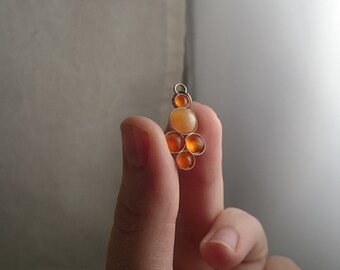 Orange Mexican Fire Opal Sterling Silver Pendant