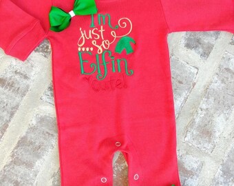 Personalized Christmas Baby Romper: "So Elfin" Outfit