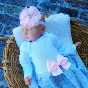Baby Girl Coming Home Gown: Gray Layette Set with Pink Bow