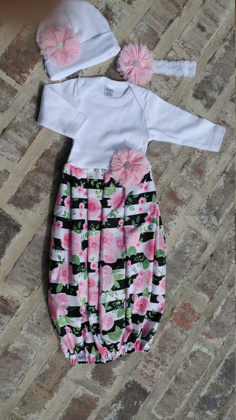 Newborn Baby Girl Floral Gown Coming Home Outfit Baby Girl Gift
