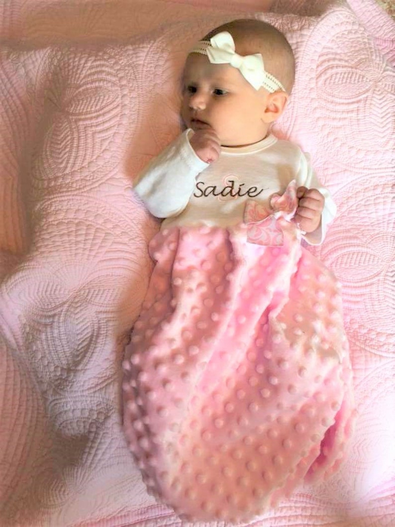 Baby Girl Layette Gown Newborn Hat Personalized Baby Gift Etsy