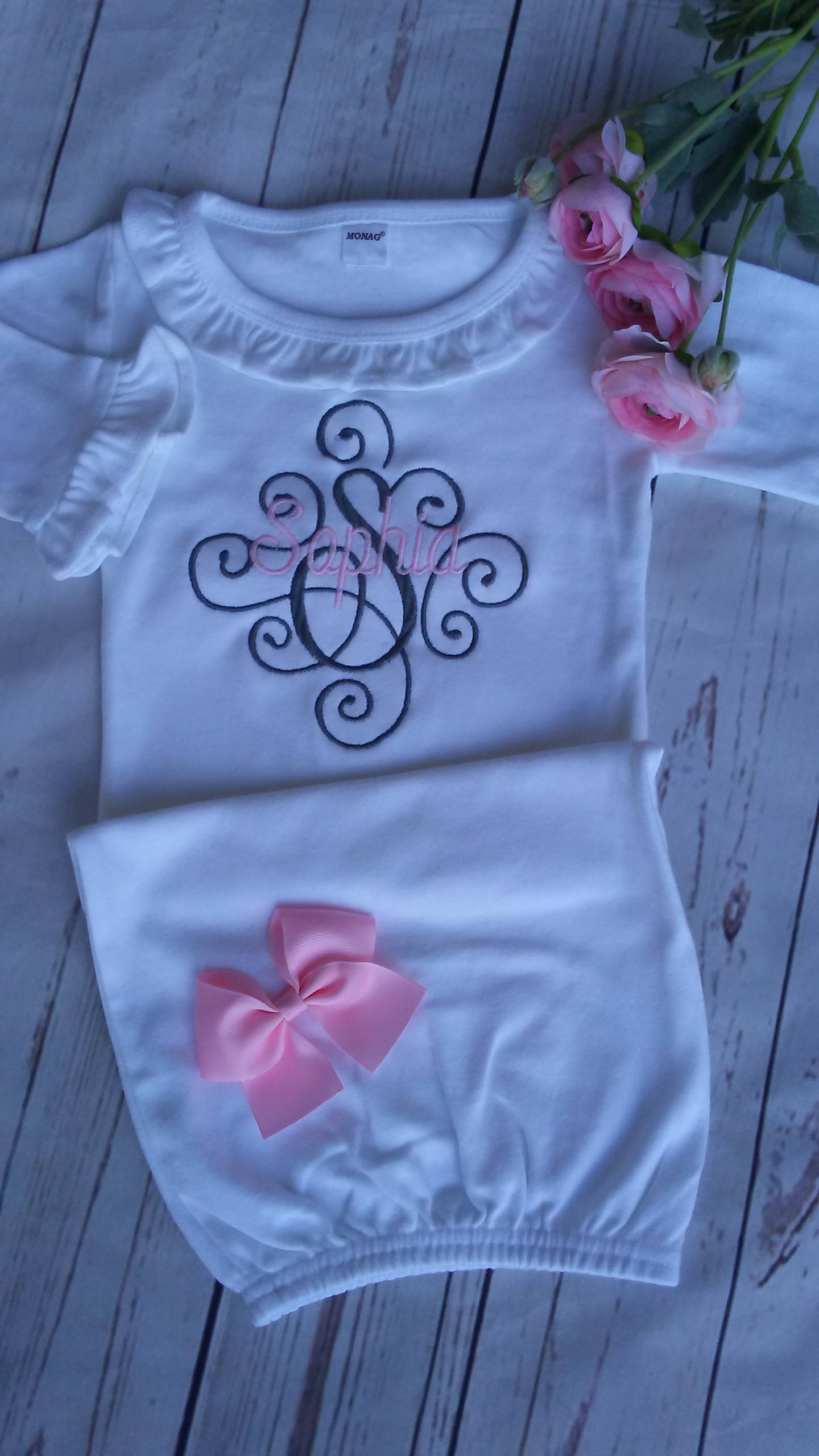 monogrammed baby girl outfits