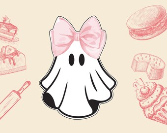 Ghost with Bow Cookie Cutter