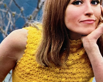 60s Vintage Top Knitting Crochet | PDF Instructions German