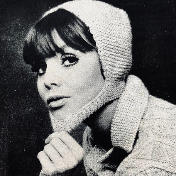 Knitted hat with chin strap Mid Century | PDF Download Instructions German