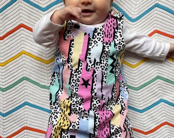 90's Print Baby and Toddler Romper