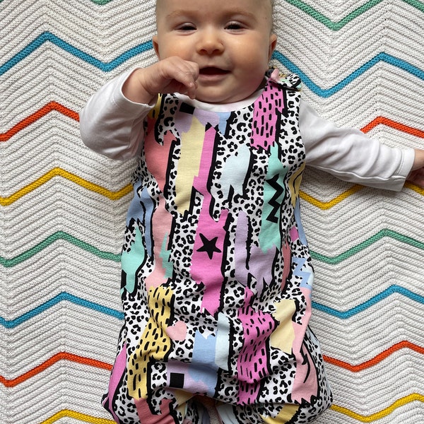 90's Print Baby and Toddler Romper