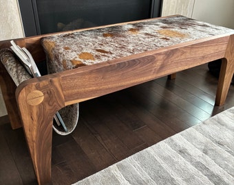 Handcrafted Bench, Leather Benches, Exotic Wood Benches, Mid-century Modern Benches, Modern Bench, Unique Benches, one of a kind Benches