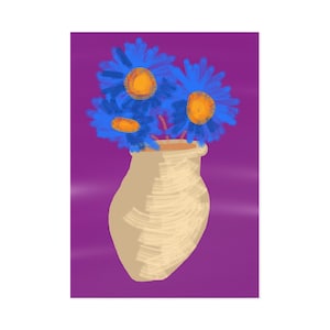 Fine Art Postcards: Vibrant Flower Vase Design, Floral Art Cards, Home Decor, Greeting Card Set, Gifts for Nature Lovers, Art Collectibles