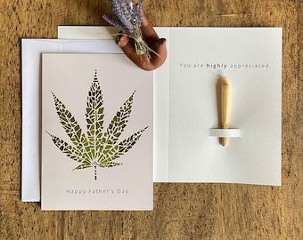 Father&#39;s Daycard for Pot-smoking Dad 420-weed Gift for Stoner Gift Him Card to hold a joint Father&#39;s Days Gift for Stoner Father&#39;s Day Gift