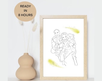 Arte de uma linha, Ilustração personalizada, Desenho de uma linha, Arte de linha, Arte digital, Retrato digital, Retrato personalizado, Presente personalizado, Dia das Bruxas