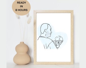 Arte de uma linha, Ilustração personalizada, Desenho de uma linha, Arte de linha, Arte digital, Retrato digital, Retrato personalizado, Presente personalizado, Dia das Bruxas