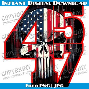 Trump 4547 avec fichier numérique couleur patriotique Punisher, téléchargement immédiat, projets de bricolage