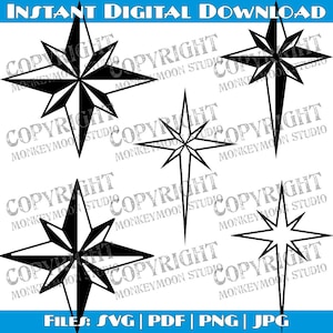 Nativity Star, Christmas Star, Star of Bethlehem, Multi-Pack, SVG Digital File, Instant Download, DIY Projects