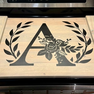 Planche de nouilles rustique, housse de cuisinière, décoration de cuisine de ferme, économiseur de plan de travail en bois, couvercle de cuisinière personnalisable