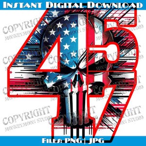 Trump 4547 avec fichier numérique couleur patriotique Punisher, téléchargement immédiat, projets de bricolage