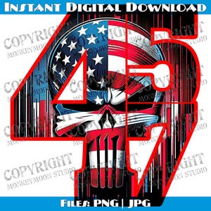 Trump 4547 avec fichier numérique couleur patriotique Punisher, téléchargement immédiat, projets de bricolage