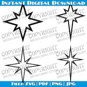 Nativity Star, Christmas Star, Star of Bethlehem, Multi-Pack, SVG Digital File, Instant Download, DIY Projects