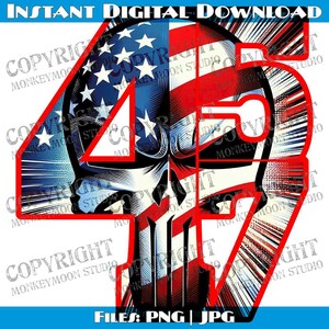 Trump 4547 avec fichier numérique couleur patriotique Punisher, téléchargement immédiat, projets de bricolage