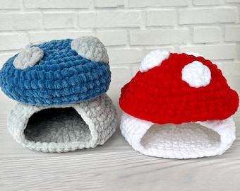 Crochet Leopard Gecko Hide: Soft Mushroom Pet Cave