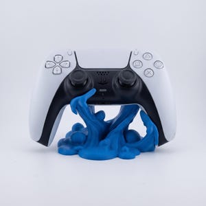 PS5 Controller Stand | Blue Gum-Style Joystick Holder | Fun Colorful Gamer Desk Decor | PLA game controller display