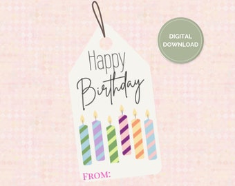 Étiquette cadeau joyeux anniversaire | Étiquette-cadeau Joyeux anniversaire | Étiquette cadeau imprimable | Étiquette cadeau d'anniversaire | Cadeau de joyeux anniversaire | Carte d'anniversaire