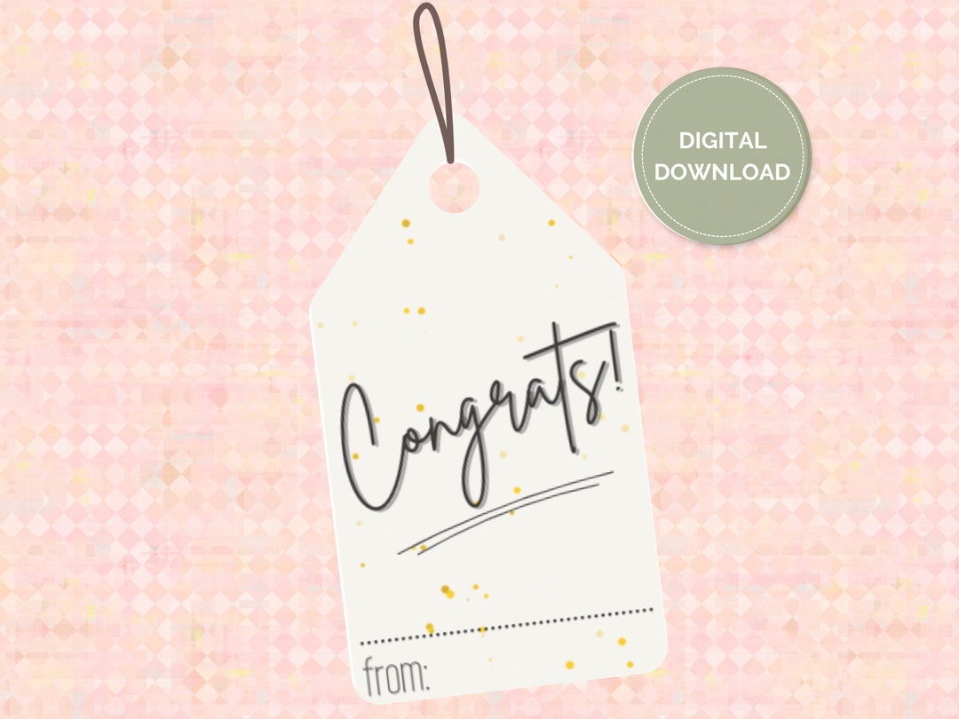Congratulations Gift Tag Congratulations Gift Tag Printable Congrats ...