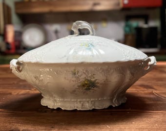 Sopera de porcelana vintage Haviland Limoges Schleiger