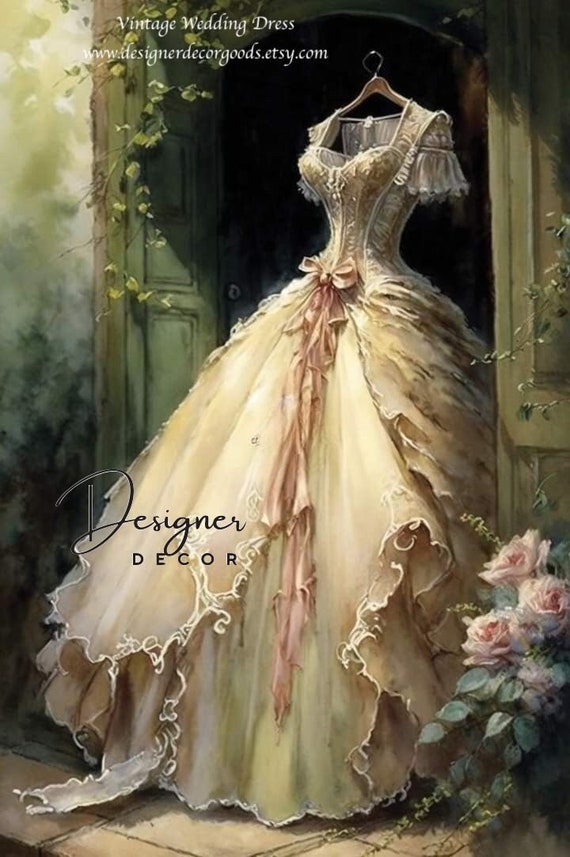 Vintage Wedding Dress Designer Decor Decoupage Tissue Paper