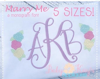 60% OFF Marry Me Monogram Font - Embroidery Font in 5 SIZES!