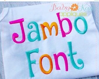 60% OFF Jambo Embroidery Font 1", 1.5", 2", 2.5", 3" and BX