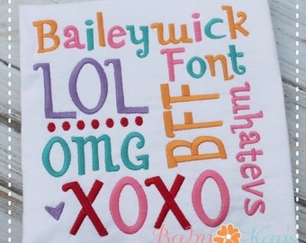 60% OFF Baileywick Embroidery Font 1", 1.5", 2", 2.5", 3", and BX
