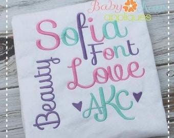 60% OFF Sofia Embroidery Font 1", 1.5", 2", 2.5", 3", and BX