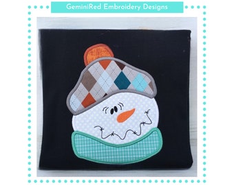 Silly Snowman Appliqué Design 4x4, 5x7, 6x10, 8x8