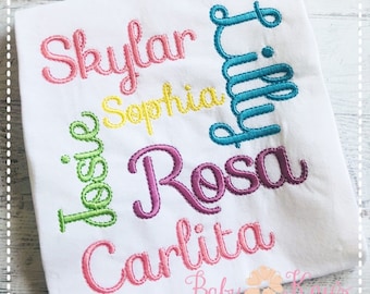 Sofia Fill & Floss Embroidery Font ---> 5 sizes!