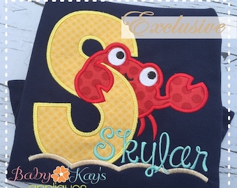 Crab Applique Design Alpha Set A-Z 4x4, 5x7, 6x10, 8x8