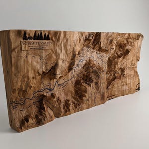 Houten 3D-kaart Yosemite Valley