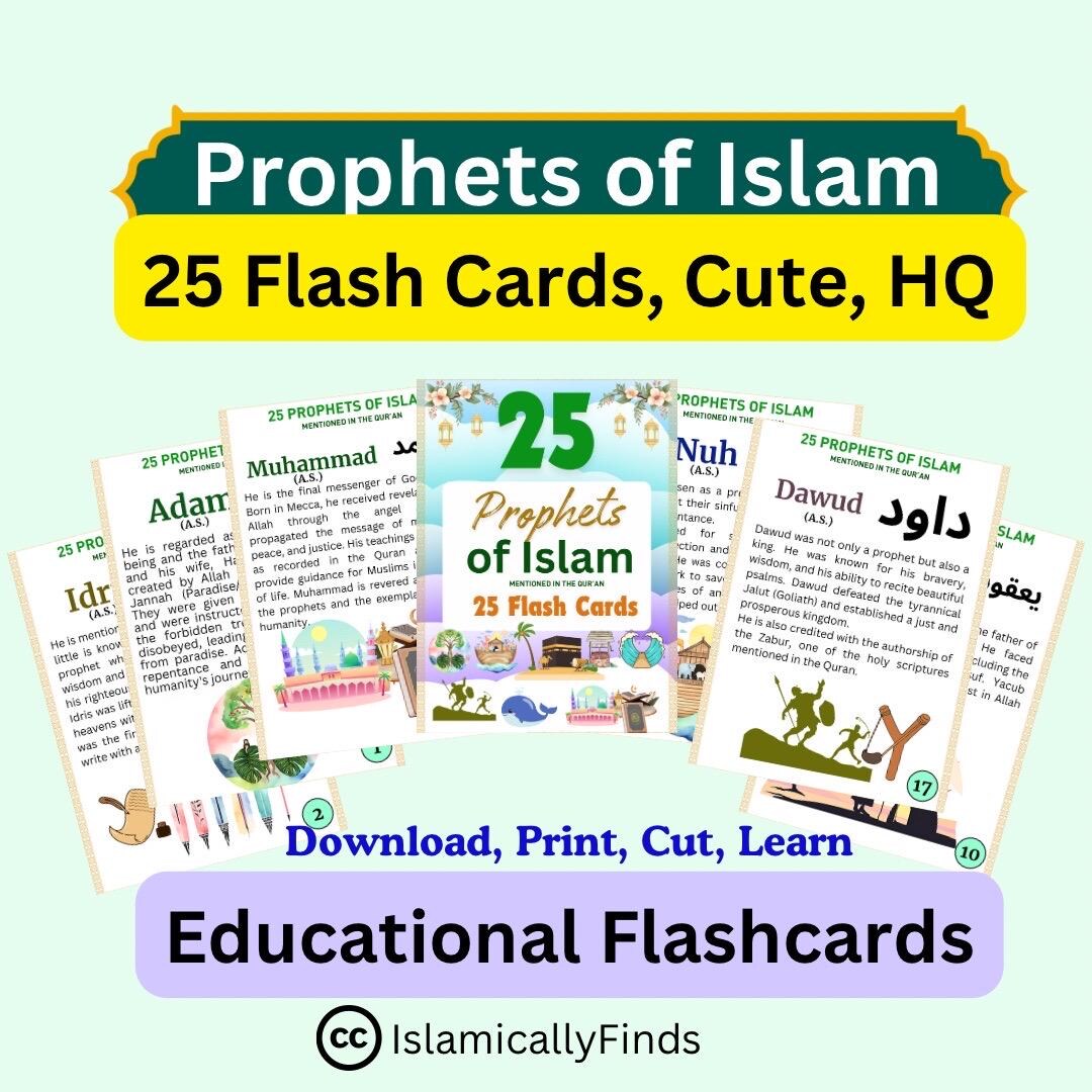Islamic Prophets Flash Cards: Educational Quran Stories (printable) - Etsy