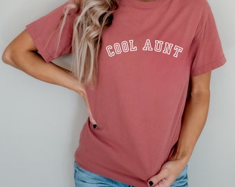Comfort kleuren tante shirt, cool tantes clubshirt, tante shirt, cadeau voor tante, nieuwe tante cadeau, Moederdag, zwangerschapsaankondiging voor tante