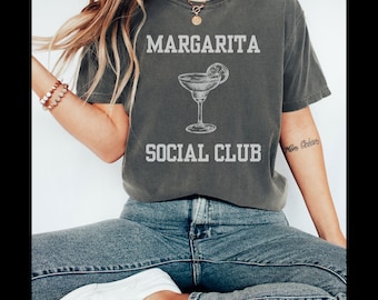 Camiseta de cóctel Margarita Social Club, camiseta para amantes de los cócteles, camiseta Margarita, noche de bebida, camiseta para amantes de las margaritas, club social de lujo de moda