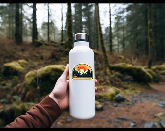 Camping Hiking Sticker, collect moments not things, outdoorsy gifts, hiking stickers, camping life, travel stickers, water bottle sticker