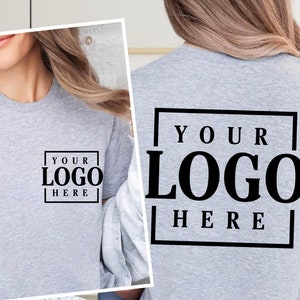 Personalized Business Logo or Brand Logo Shirt, Bulk Front and Back Logo Tshirt, Your Design Here Tee, Team Logo Tshirt, Company Logo Gifts