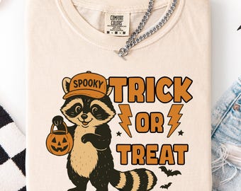 Trick Or Treat Raccoon Shirt, Comfort Colors Raccoon Halloween T-Shirt, Gag Meme Halloween Shirt, Raccoon Meme T-Shirt, Spooky Season Shirt