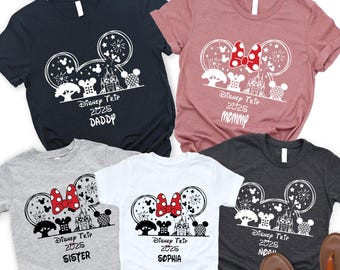 Custom Name Disney Family Vacation Matching Shirts,Disney Castle 2025 Shirt,Disney Group Tees,Magic Kingdom Shirts,Custom Disney Trip Shirts
