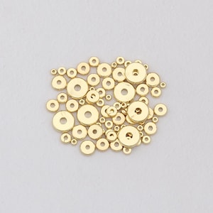 100 STKS 18 K Gold Filled Ronde Platte Spacer Kralen, Platte Kralen, Schijfkralen Bedelarmband Ketting Voor DIY Sieraden Maken Supply